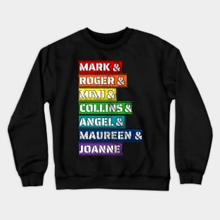 RENT Characters Names List - Rent Musical Crewneck Sweatshirt